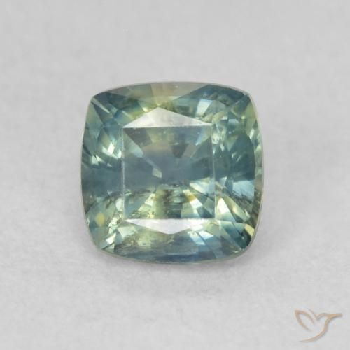 0.74ct Natural Azul-esverdeado Safira, Almofada, VS-SI