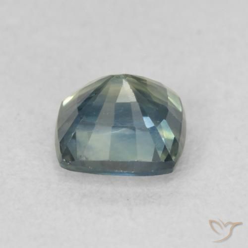 Safira Azul-esverdeado Natural 0.74ct, Almofada, VS-SI