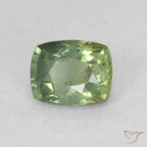 Safira verde escuro Natural 0.58ct, Almofada, VS-SI