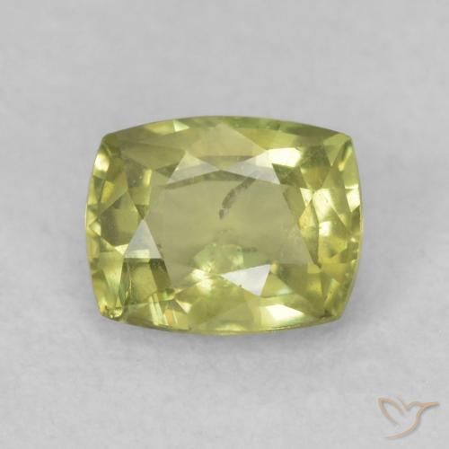 0.70ct Natural Verde amarelado Safira, Almofada, VS-SI