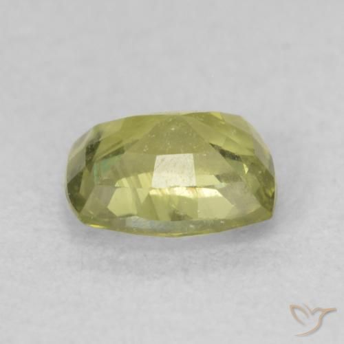 Safira Verde amarelado Natural 0.70ct, Almofada, VS-SI