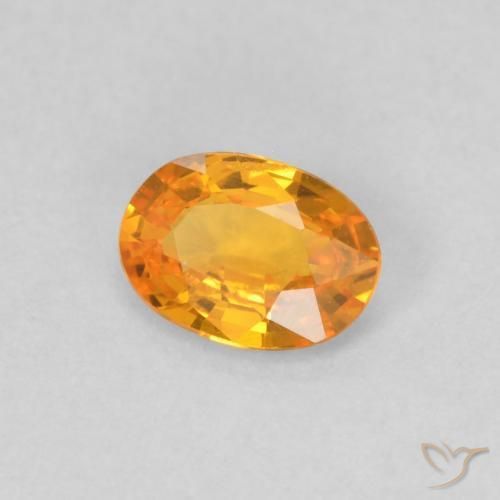 Safira Laranja brilhante Natural 0.48ct, oval, VS