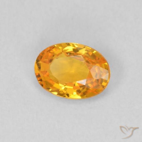Safira Laranja brilhante Natural 0.52ct, oval, VS