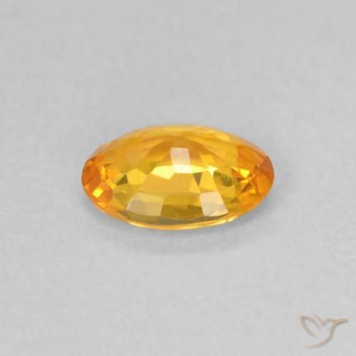 Safira Laranja brilhante Natural 0.52ct, oval, VS