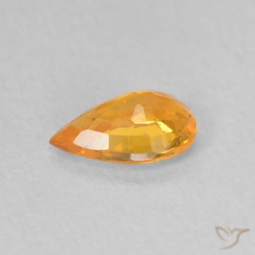 Safira Laranja Médio Natural 0.54ct, Formato de pêra, VS
