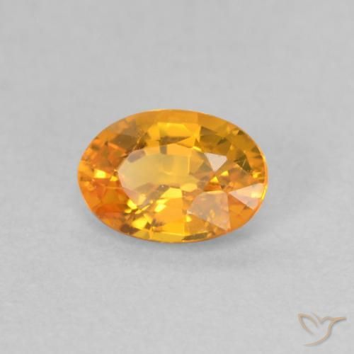 Safira damasco laranja Natural 0.59ct, oval, VS