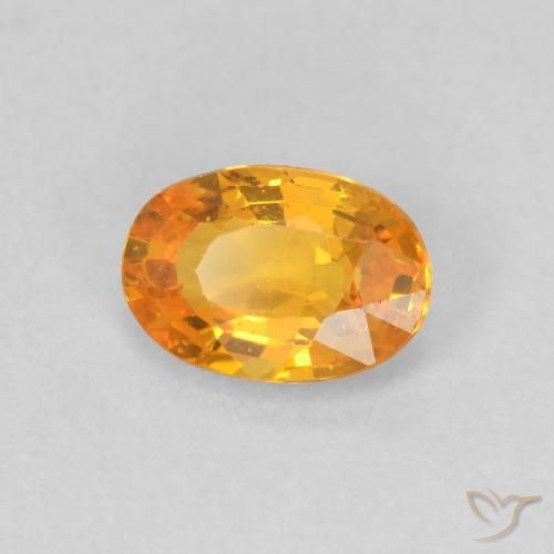 Safira Laranja Médio Natural 0.62ct, oval, VS
