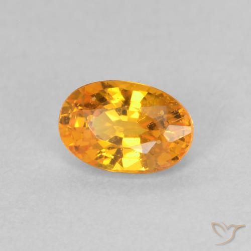 Safira damasco laranja Natural 0.65ct, oval, VS