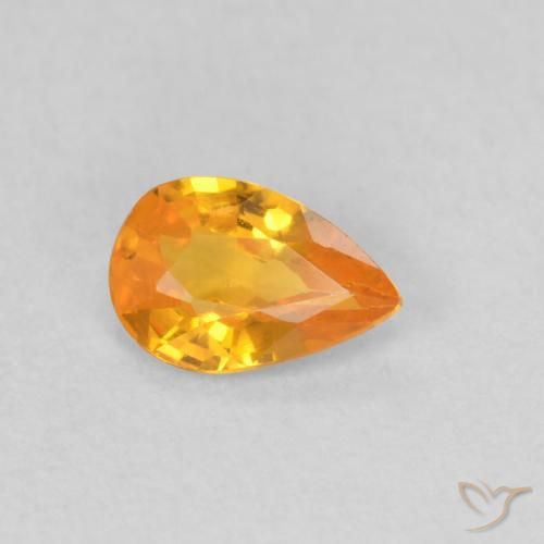 Safira damasco laranja Natural 0.40ct, Formato de pêra, VS
