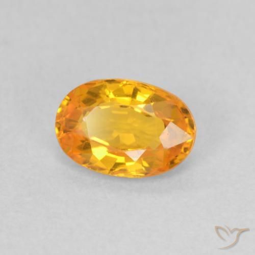 Safira Laranja brilhante Natural 0.63ct, oval, VS