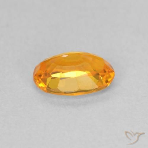 Safira Laranja brilhante Natural 0.63ct, oval, VS