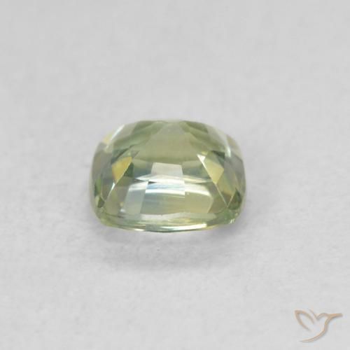 Safira Verde amarelado Natural 0.48ct, Almofada, VVS-VS