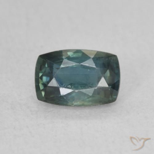 0.78ct Natural Verde Azul Profundo Safira, Almofada, VS