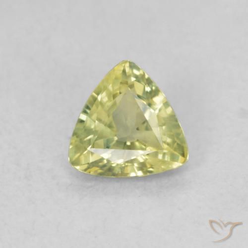 0.49ct Natural Verde amarelado Safira, Trilhão, VS