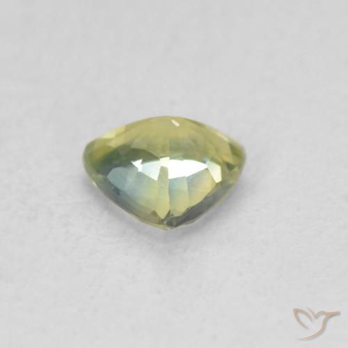 Safira Verde amarelado Natural 0.49ct, Trilhão, VS