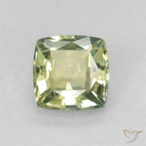 0.79ct Natural Verde Terroso Safira, Almofada, VVS-VS