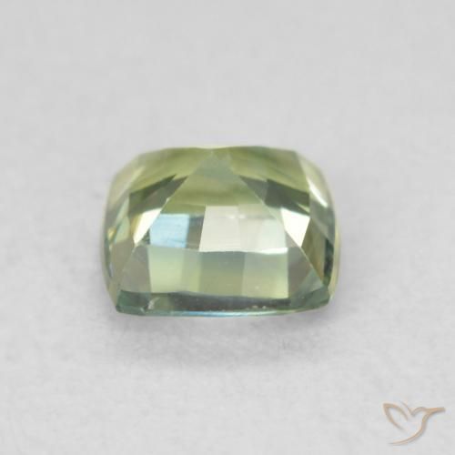 Safira Verde Terroso Natural 0.79ct, Almofada, VVS-VS