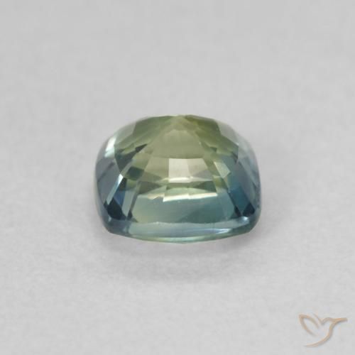 Safira Verde amarelado Natural 0.65ct, Almofada, VVS-VS
