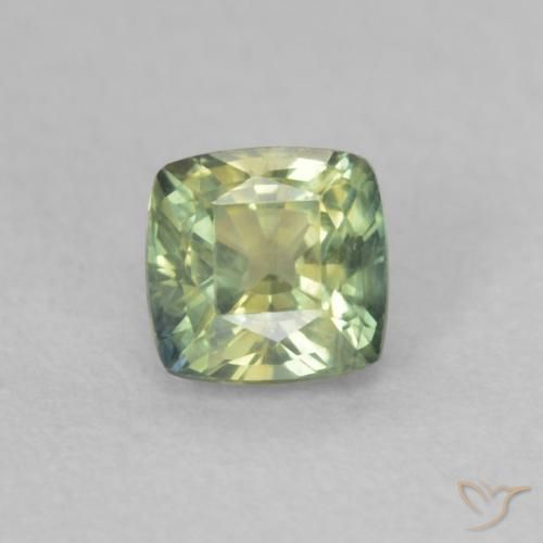 0.50ct Natural Verde amarelado Safira, Almofada, VVS-VS