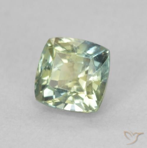 Safira Verde Sábio Claro Natural 0.59ct, Almofada, VS