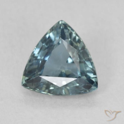 0.56ct Natural Azul-esverdeado Safira, Trilhão, VS