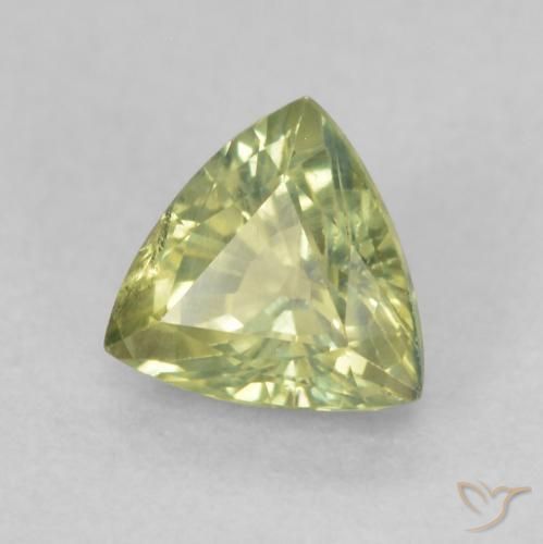 Safira amarelo médio Natural 0.65ct, Trilhão, VS