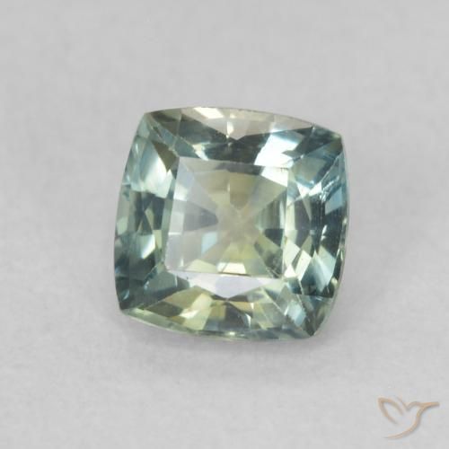 Safira Verde amarelado Natural 0.55ct, Almofada, VS