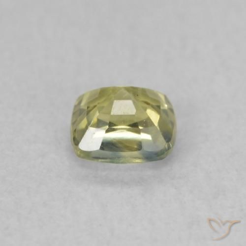 Safira Luz amarela Natural 0.38ct, Almofada, VS