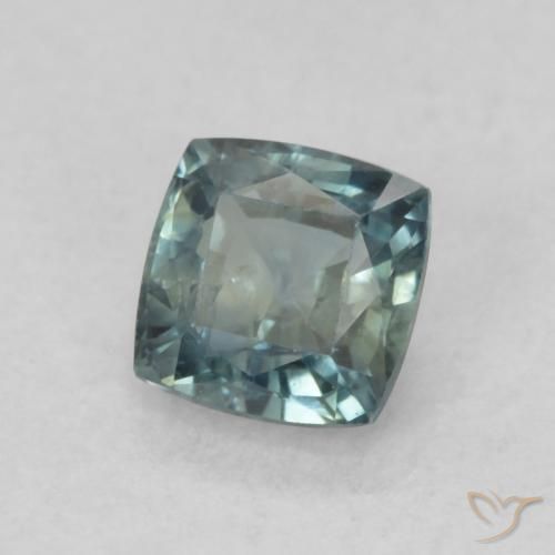 Safira Verde azulado Natural 0.65ct, Almofada, VS