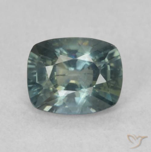 0.73ct Natural Verde azulado Safira, Almofada, VS