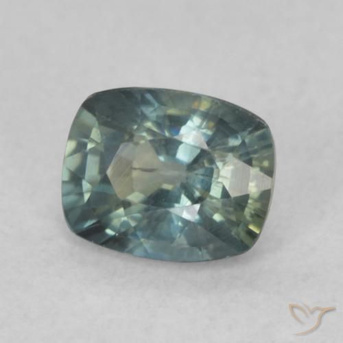 Safira Verde azulado Natural 0.73ct, Almofada, VS