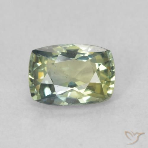 0.75ct Natural Verde amarelado Safira, Almofada, VS