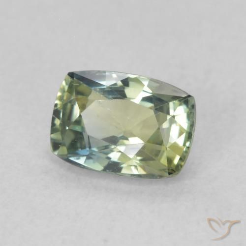 Safira Verde amarelado Natural 0.75ct, Almofada, VS