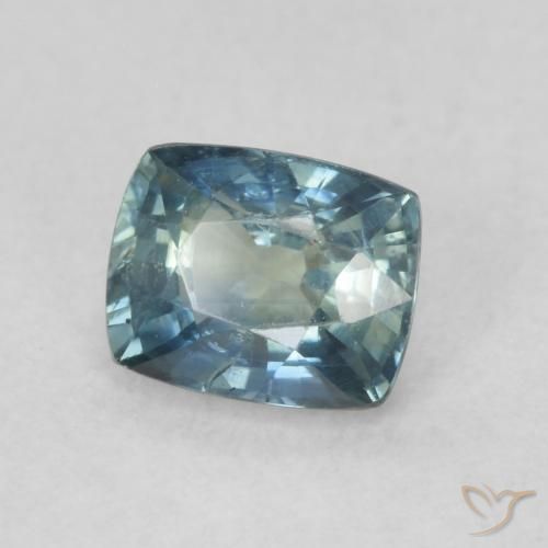 Safira Teal Blue Natural 0.85ct, Almofada, VS