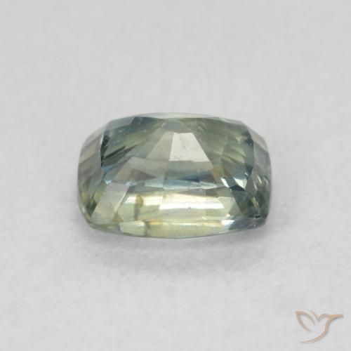 Safira Teal Blue Natural 0.85ct, Almofada, VS