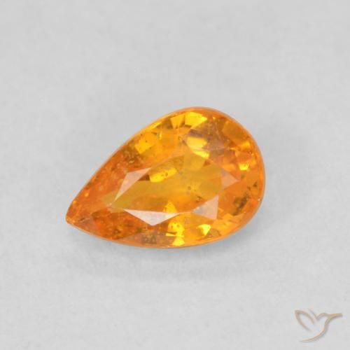 0.56ct Natural damasco laranja Safira, Formato de pêra, VS