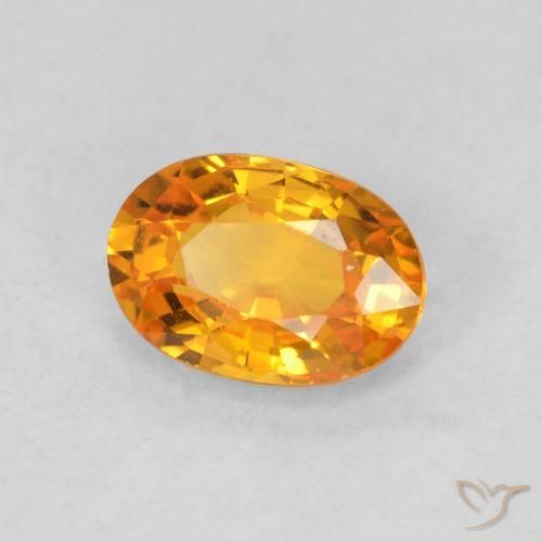 Safira Laranja brilhante Natural 0.68ct, oval, VS