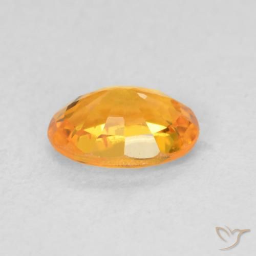Safira Laranja brilhante Natural 0.68ct, oval, VS