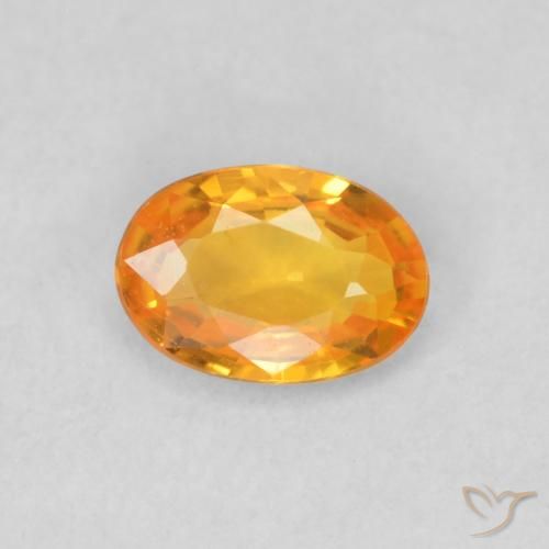 0.53ct Natural Laranja brilhante Safira, oval, VS