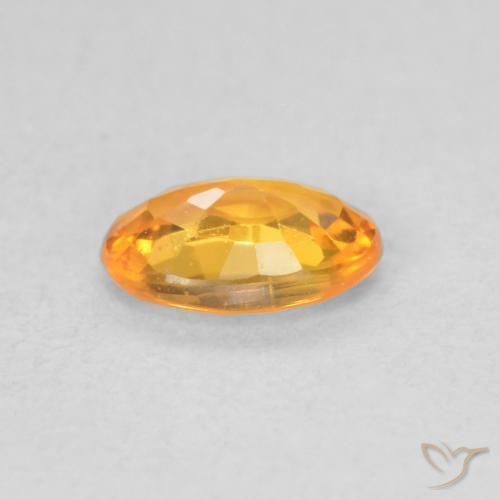Safira Laranja brilhante Natural 0.53ct, oval, VS