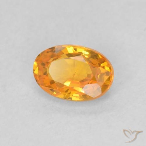 Safira Laranja brilhante Natural 0.61ct, oval, VS