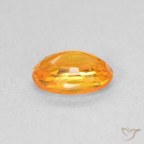 Safira Laranja brilhante Natural 0.61ct, oval, VS