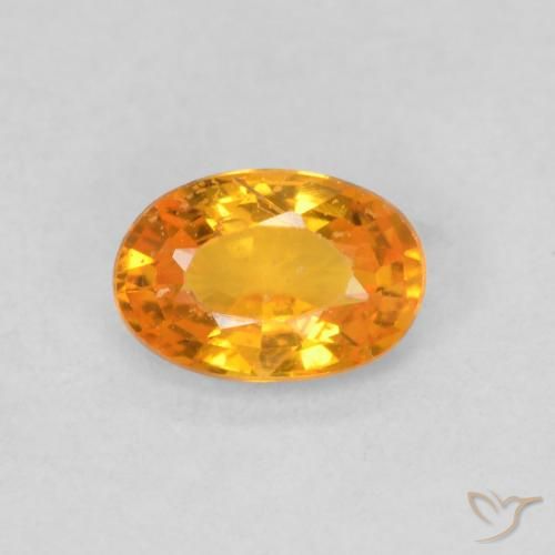 0.54ct Natural Laranja brilhante Safira, oval, VS