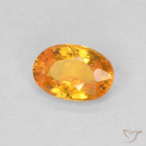 Safira Laranja brilhante Natural 0.54ct, oval, VS