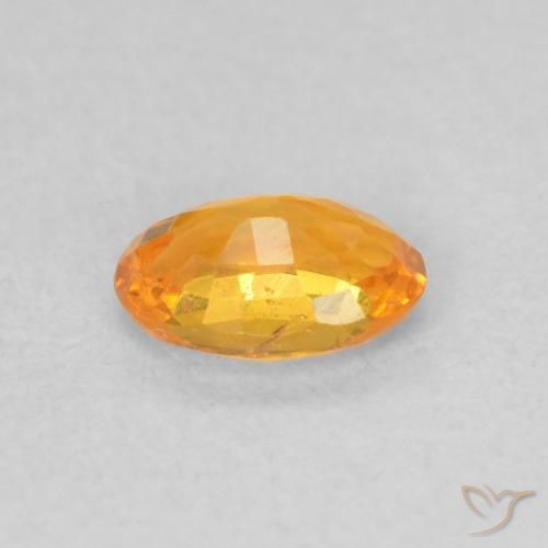 Safira Laranja brilhante Natural 0.54ct, oval, VS