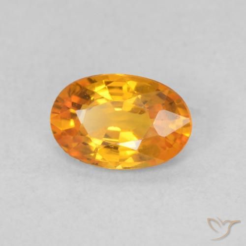 Safira Laranja brilhante Natural 0.55ct, oval, VS