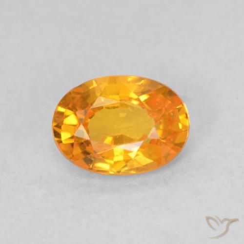 0.59ct Natural Laranja brilhante Safira, oval, VS