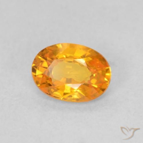 Safira Laranja brilhante Natural 0.59ct, oval, VS