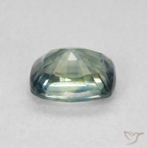 Safira Médio Azul Verde Natural 0.76ct, Almofada, VVS-VS