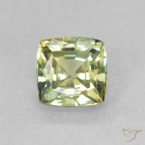 0.71ct Natural Verde oliva Safira, Almofada, VVS-VS